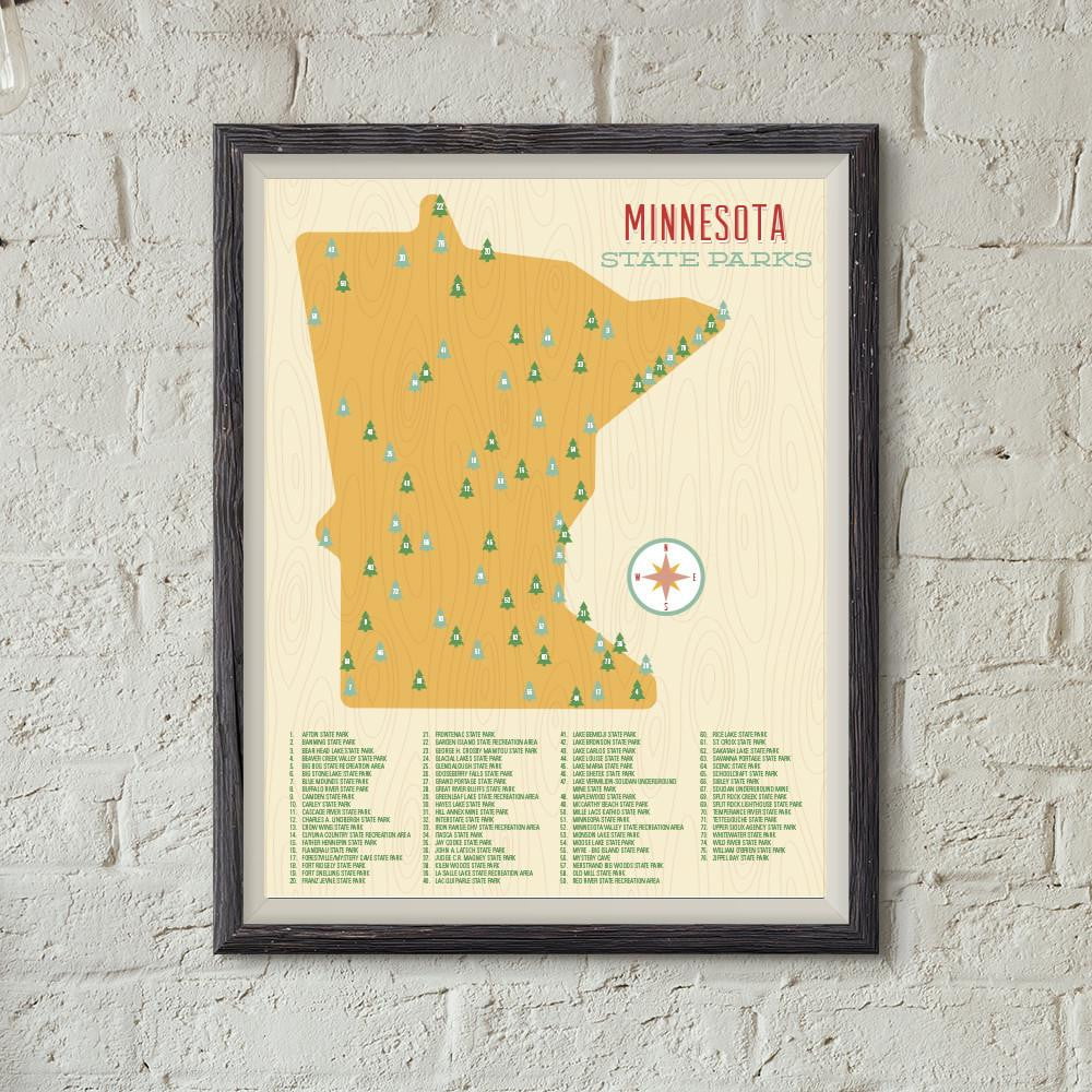 Minnesota State Parks Map Art Print - Sweetpea and Co.